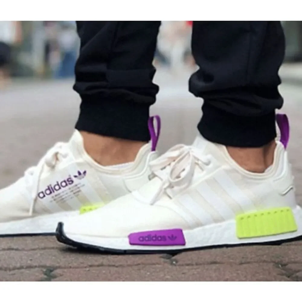 Adidas NMD R1 Boost Men’s Running Shoe Sneaker Size 9 Semi Solar White D96626 - Picture 9 of 10